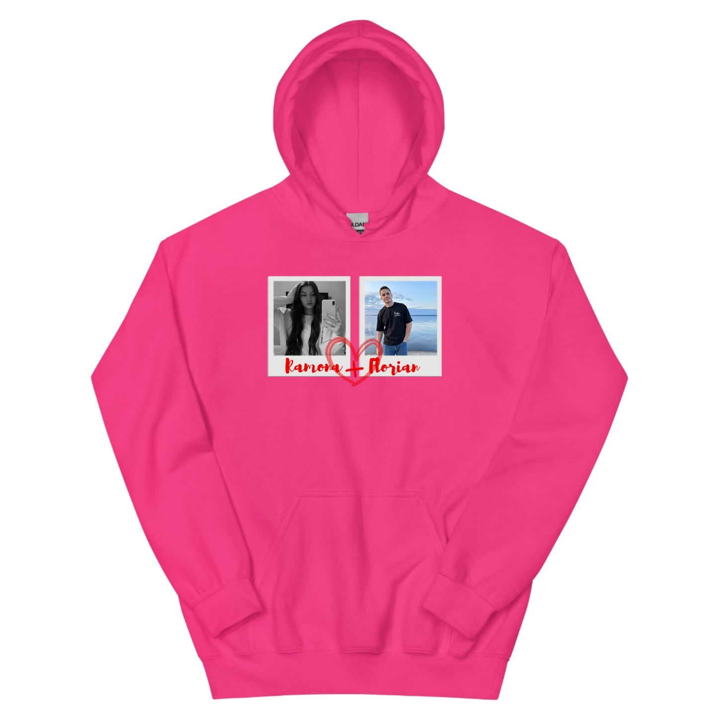 Personalized Couple Photo Hoodie – Custom Love Hoodie with Names or Initials
