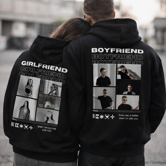 Personalized Couple Photo Hoodies – Girlfriend & Boyfriend
