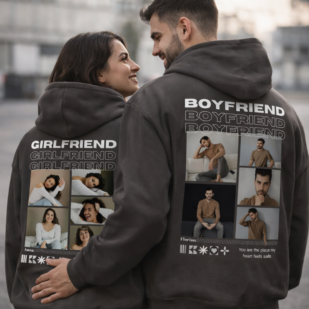 Personalized Couple Photo Hoodies – Girlfriend & Boyfriend