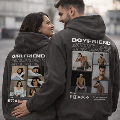 Personalized Couple Photo Hoodies – Girlfriend & Boyfriend