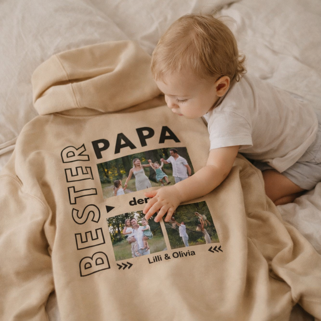 Best Papa der Welt – Personalized Photo Hoodie